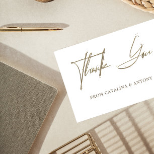 Beige Minimalist Handwritten Thank You Card