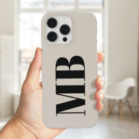 Beige Minimalist Modern Bold Initial Monogram