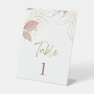 Beige Minimalist Pedestal Sign