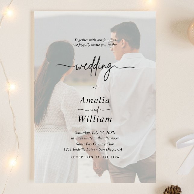 Beige Minimalist Photo Wedding Invitation (Creator Uploaded)