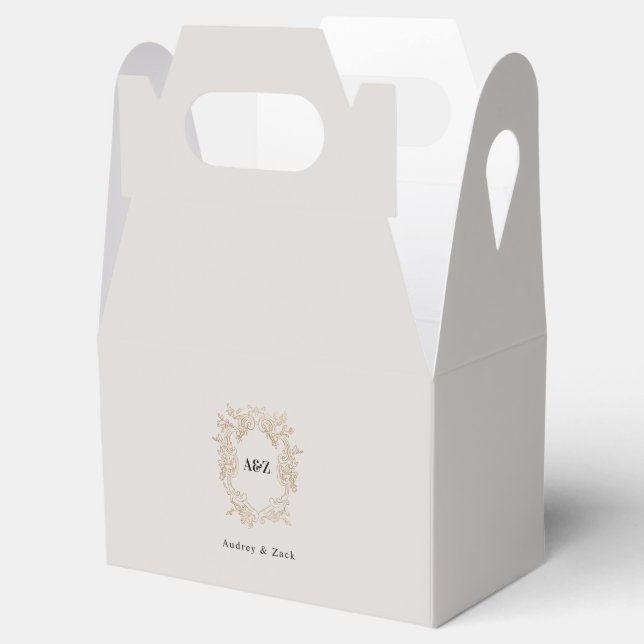Beige Minimalist WEDDING Favor Box (Opened)
