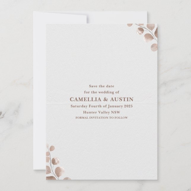 Beige Minimalist Wedding Invitation (Devant)