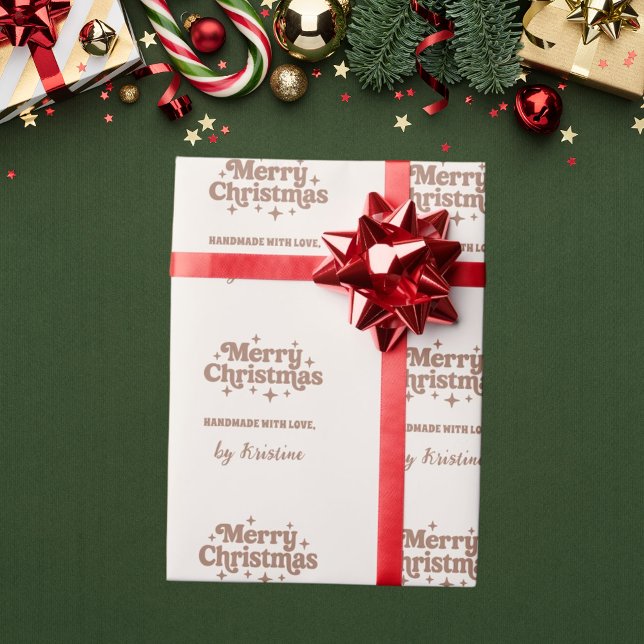 Beige mocha handmade by Christmas gift wrapping Wrapping Paper (Creator Uploaded)