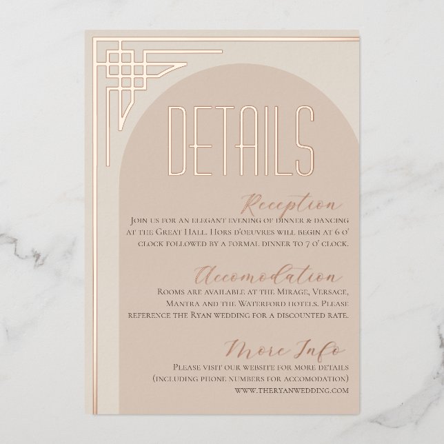 Beige Modern Deco Arch Enclosure Card (Front)