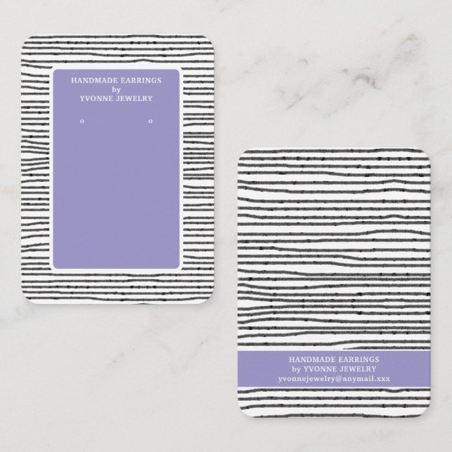 Beige Modern Earring Display  Business Card (Front/Back)