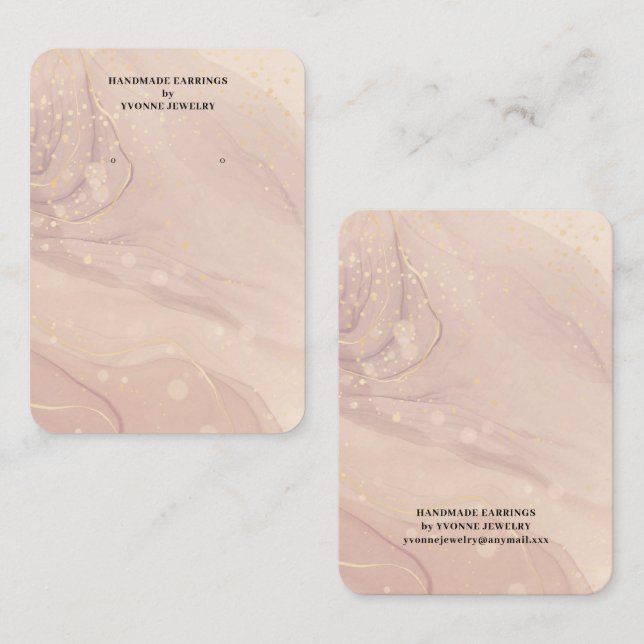 Beige Modern Earring Display  Business Card (Front/Back)