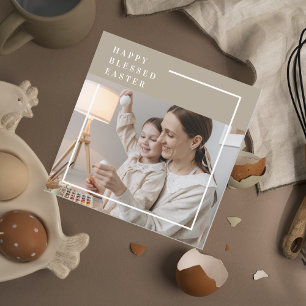 Beige Modern Family Photo   Happy Blessed Easter