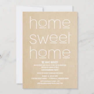 Beige Modern Sweet Home Housewarming Party Invitation