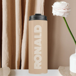 Beige Modern Typography Personalized Thermal Tumbler