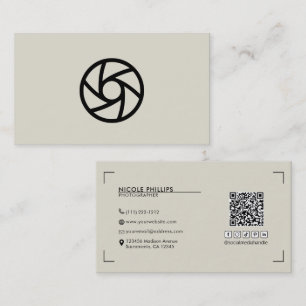 Beige Modern Your Custom Logo Photography  Business Card