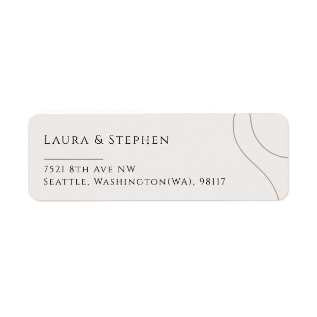 Beige moderne Neutre Couple Mariage Adresse de ret (Devant)