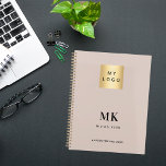 Beige monogram initials business 2025 planner<br><div class="desc">Beige background colour. Black text. Personalize and add your logo,  monogram initials,  name and a title year 2025 (or any year). Your logo both on the front and the back.  Space for your website address on the  back.</div>