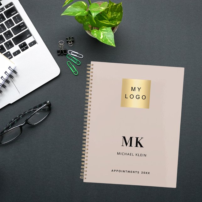 Beige monogram initials business 2026 planner (Creator Uploaded)
