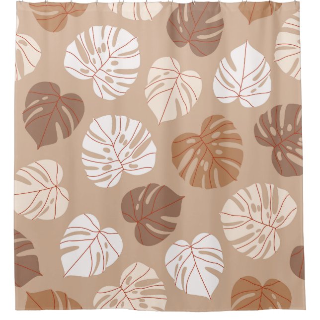 Beige Monstera Leaves: Trendy Hand-Drawn Pattern (Front)