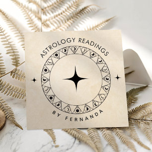 Beige Moon Cycle Astrology Readings Spiritual Sand Square Business Card