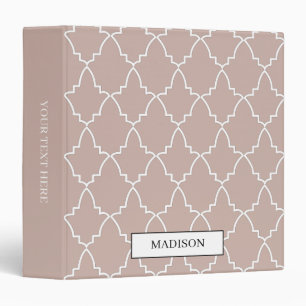 Beige Moroccan Lattice Pattern Binder