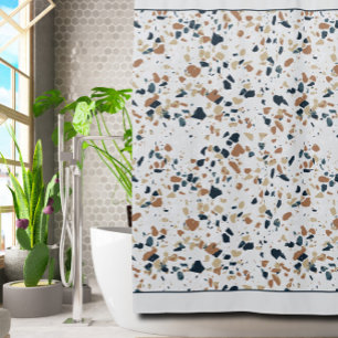 Beige Mosaic Family Shower Curtain