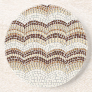 Beige Mosaic Sandstone Drink Coaster