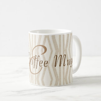 Beige Motif géométrique Monogramme Bon café Mug