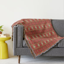 Beige Mustard Green Brown Red Orange Tribal Art
