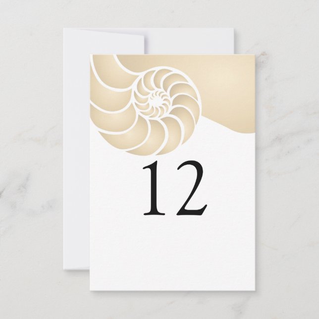 Beige Nautilus Shell Beach Wedding (Front)