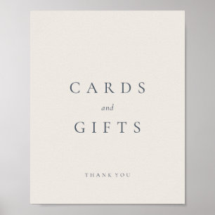 Beige Navy Blue Modern Simple Cards And Gifts Poster