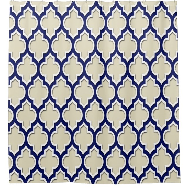 Beige Navy Blue White XL Moroccan #4DS (Front)