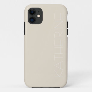 Beige neutral earthy natural tone personalized iPhone 11 case