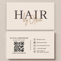 Beige Neutral QR Code Hair Stylist Modern