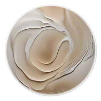 Beige Neutrals Trending Abstract Art Ceramic Knob
