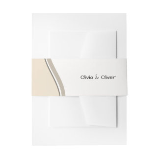 Beige, New Beginning, Wedding Stationery Invitation Belly Band