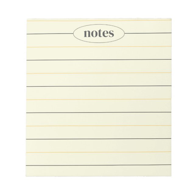 Beige Notes Sleek & Modern Stationery (Front)