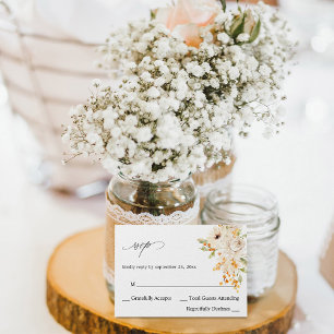 Beige & Orange Floral no Repas RSVP