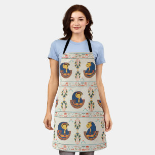 Beige ornamental Egyptian Tefnut pattern Apron