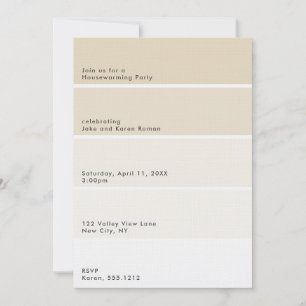 Beige Paint Chip Housewarming Party Invitation