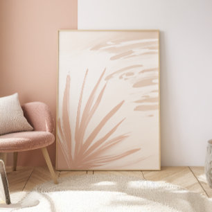 Beige Palm Zen Minimalist Wall Art