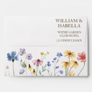 Beige Pastel Wildflower  Envelope