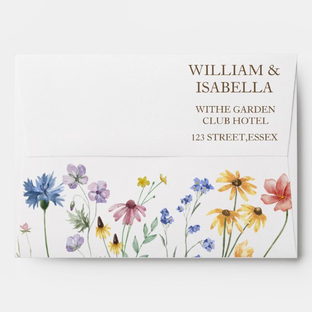 Beige Pastel Wildflower  Envelope (Back (Top Flap))