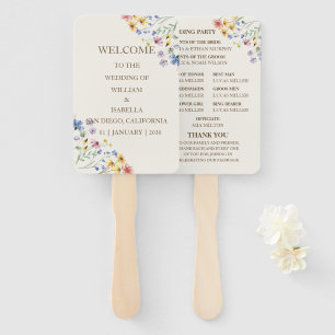 Beige Pastel Wildflower  Hand Fan