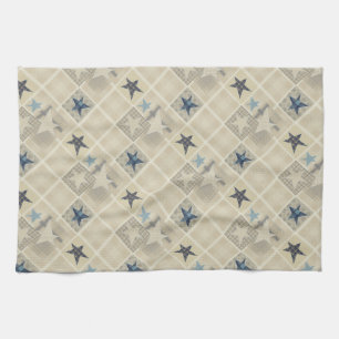Beige patchwork kitchen towel