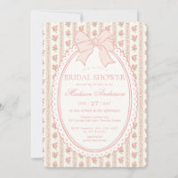 Beige & Peach Vintage Fancy Floral Bridal Shower