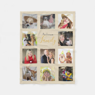BEIGE Photo Blanket Collage Instagram Gold
