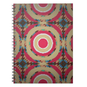Beige, pink and blue texture. Abstract ornament. H Notebook