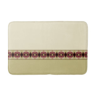 Beige Pink and Burgundy Bath Mat