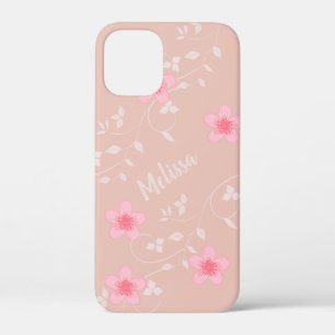 Beige Pink Floral iPhone 12 Mini Case