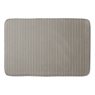 Beige pinstripes bath mat