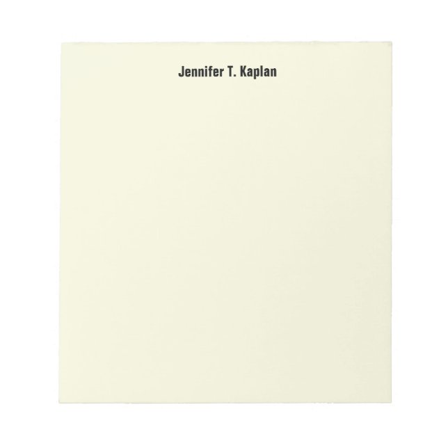 Beige Plain Simple Professional Modern Minimalist Notepad (Front)