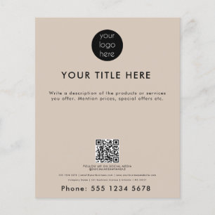 Beige Professional Business Logo Promotional Flyer