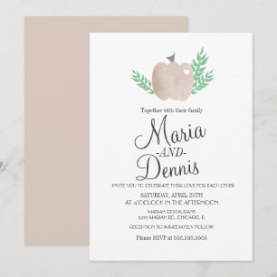 Beige Pumpkin Nuetral Leaves Wedding Invitation