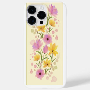 beige purple green playful art flower phone Case-Mate iPhone 14 pro max case